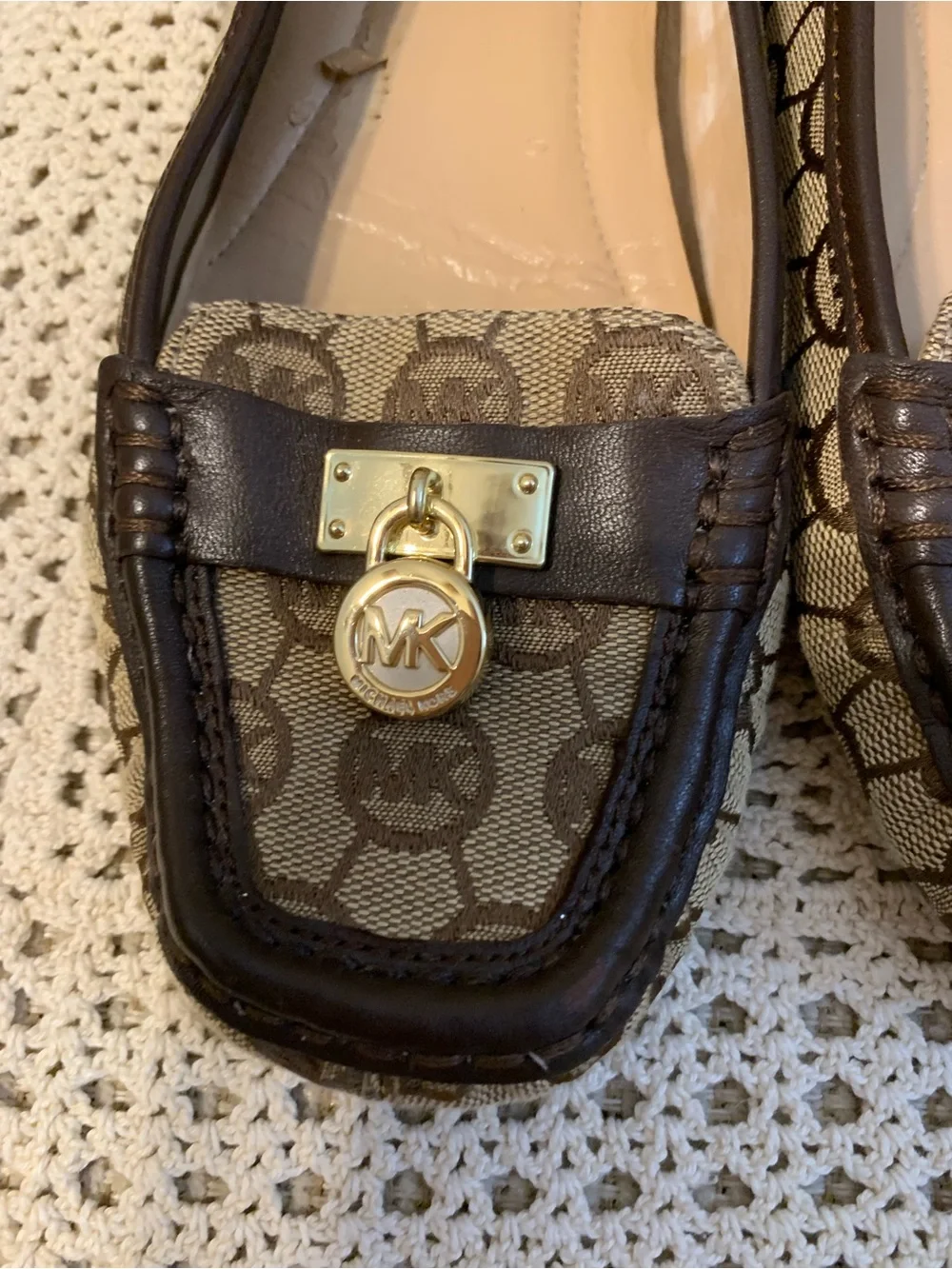 Michael Kors Hamilton monogram jacquard loafers size 8